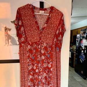 Knox Rose Rust colored floral swing dress